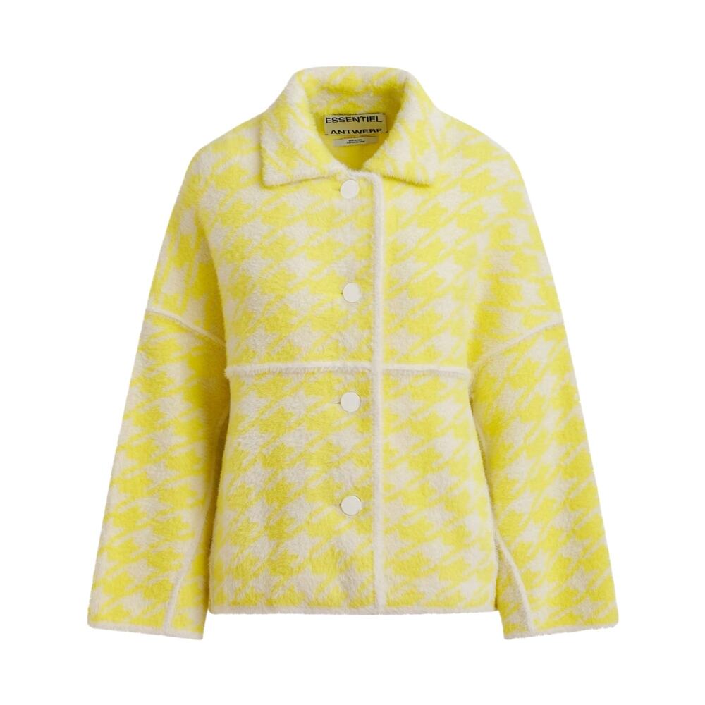 ESSENTIEL ANTWERP Joking Knit Jacket Cardigan in Lemon Squeeze XS